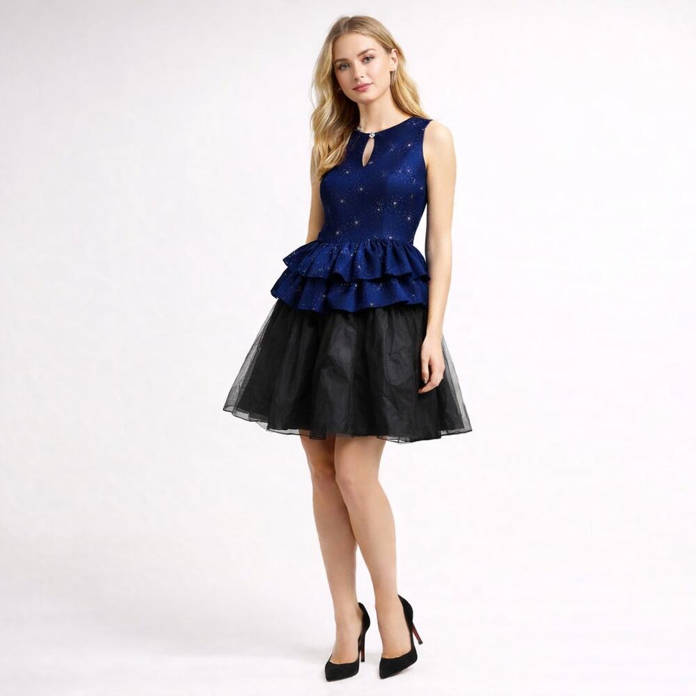 Kate Young Target Blue Fit Flare Dress 6 NWT Star Print Retro Party New